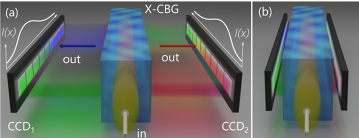 Dual band ultra-compact spectrometer based on r-CBG