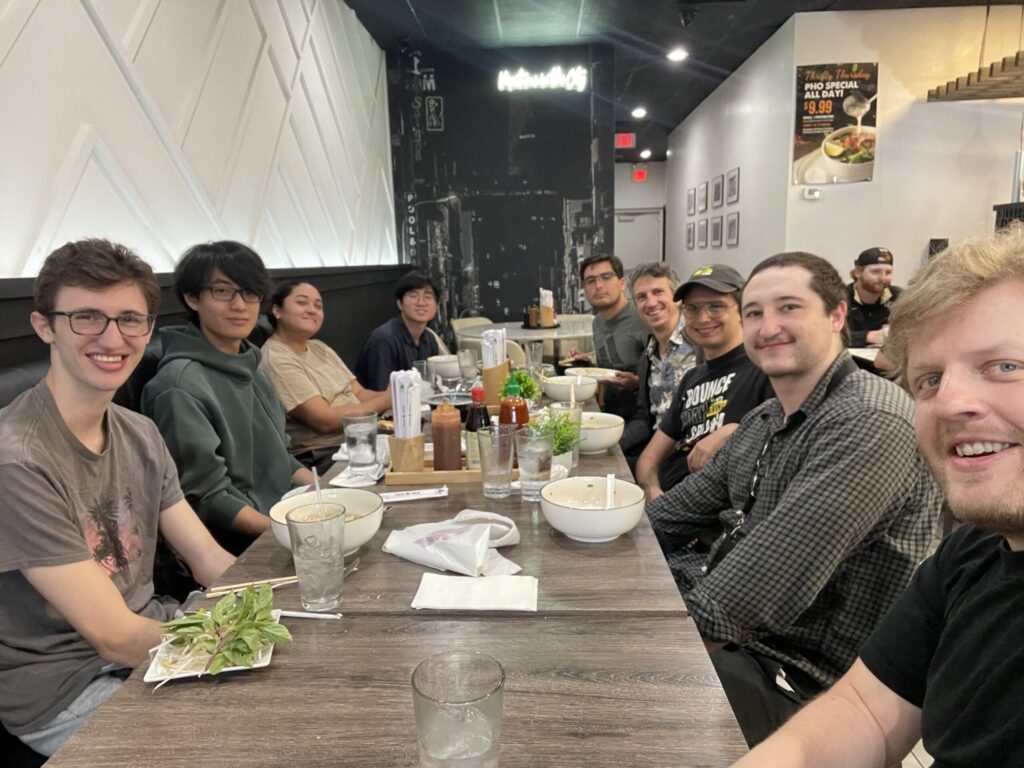 Lab group farewell dinner for a departing member