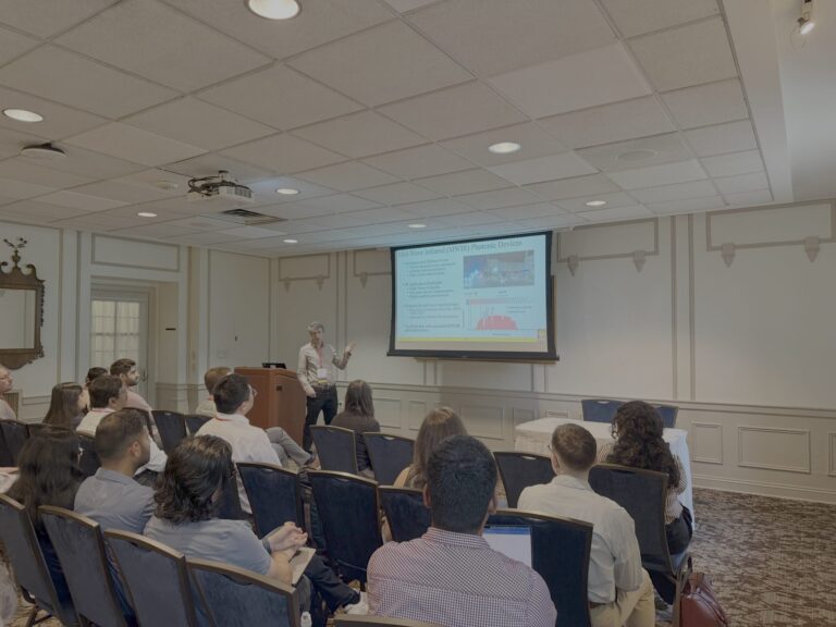 Mark Martino presenting his nanostructured PbSe research at EMC 2026